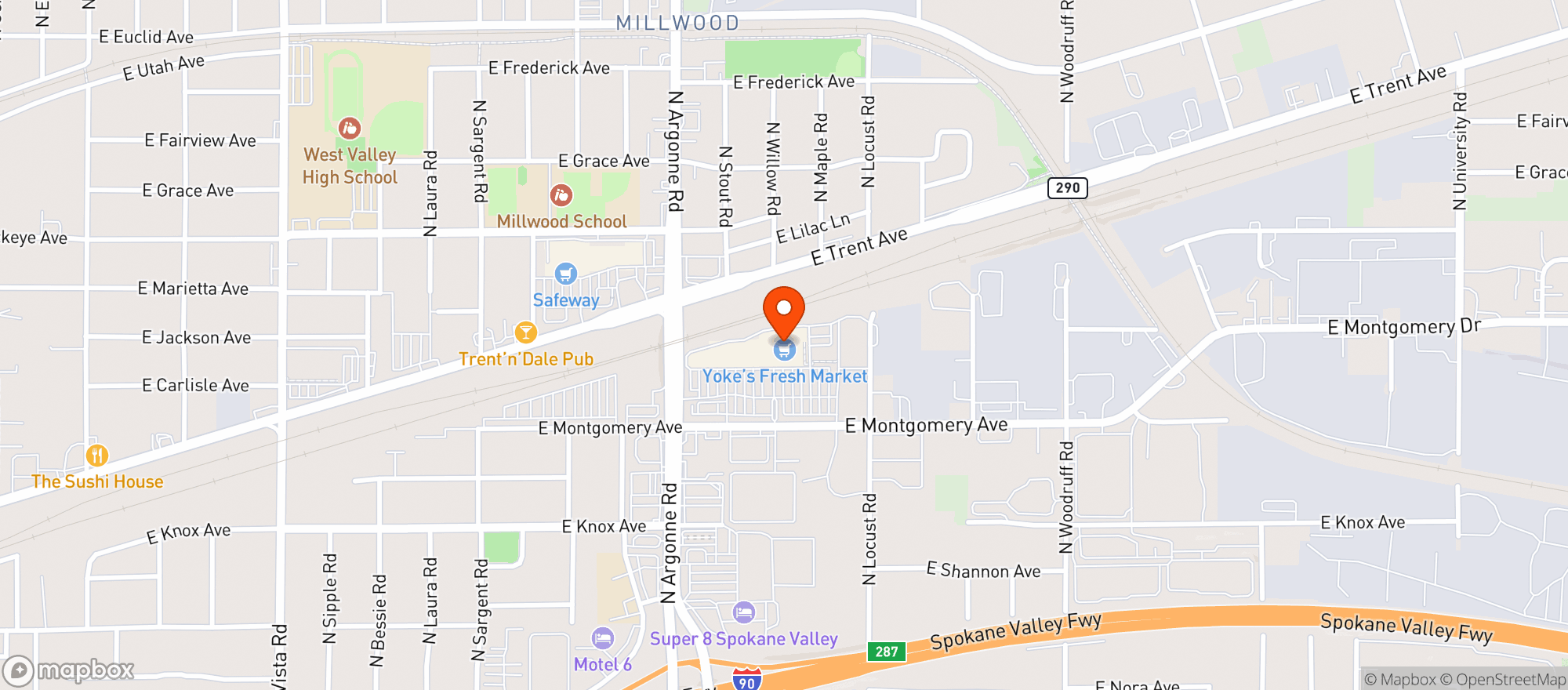 Map showing Yokes Fresh Markets - 11 - Montgomery