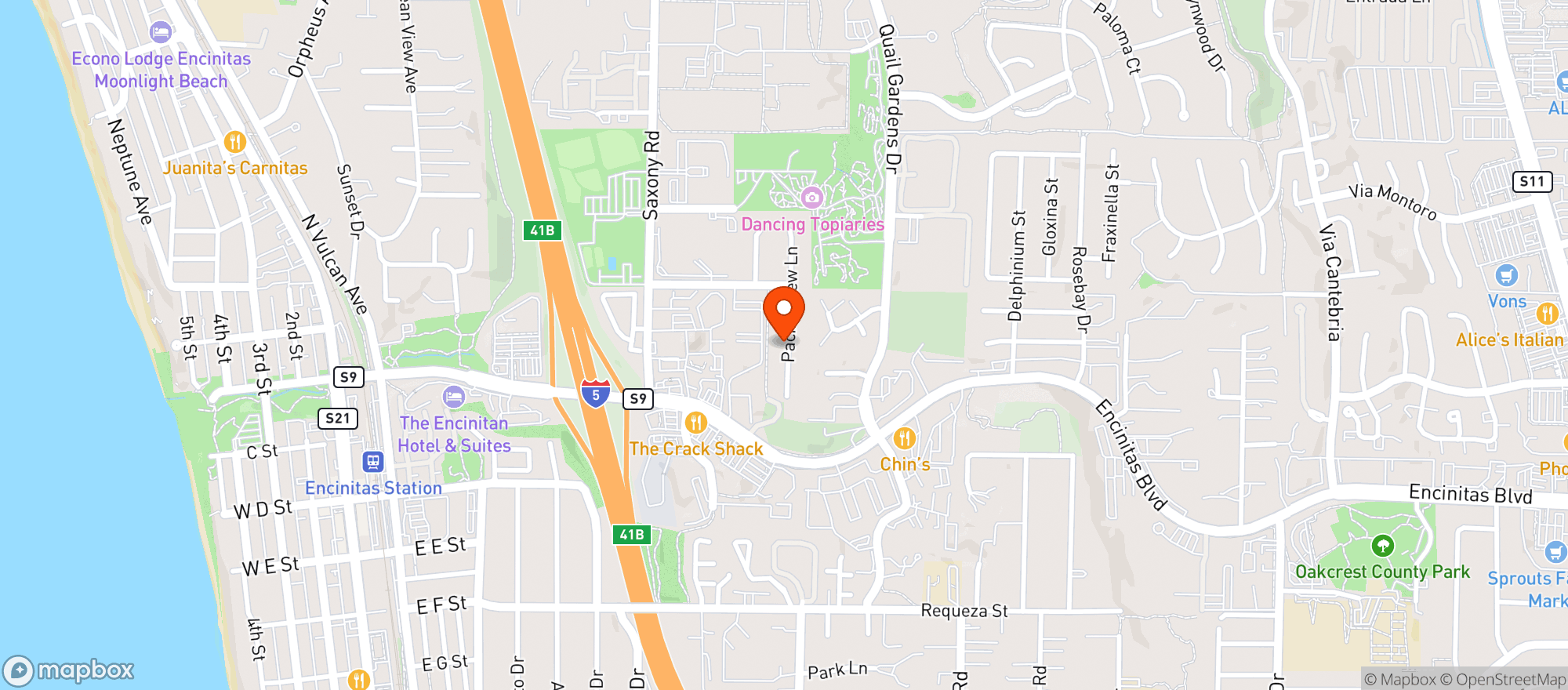 Map showing Lazy Acres Natural Market