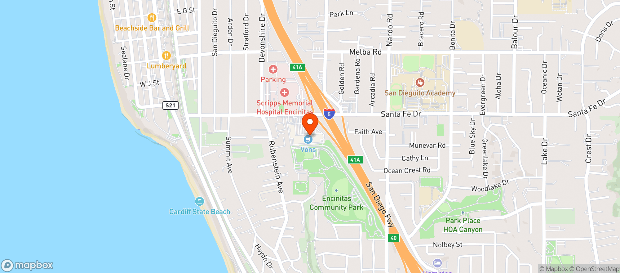 Map showing Vons