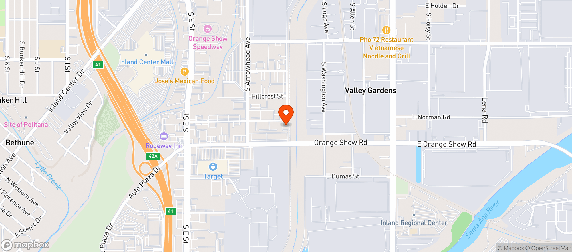 Map showing Inland Empire Cash And Carry