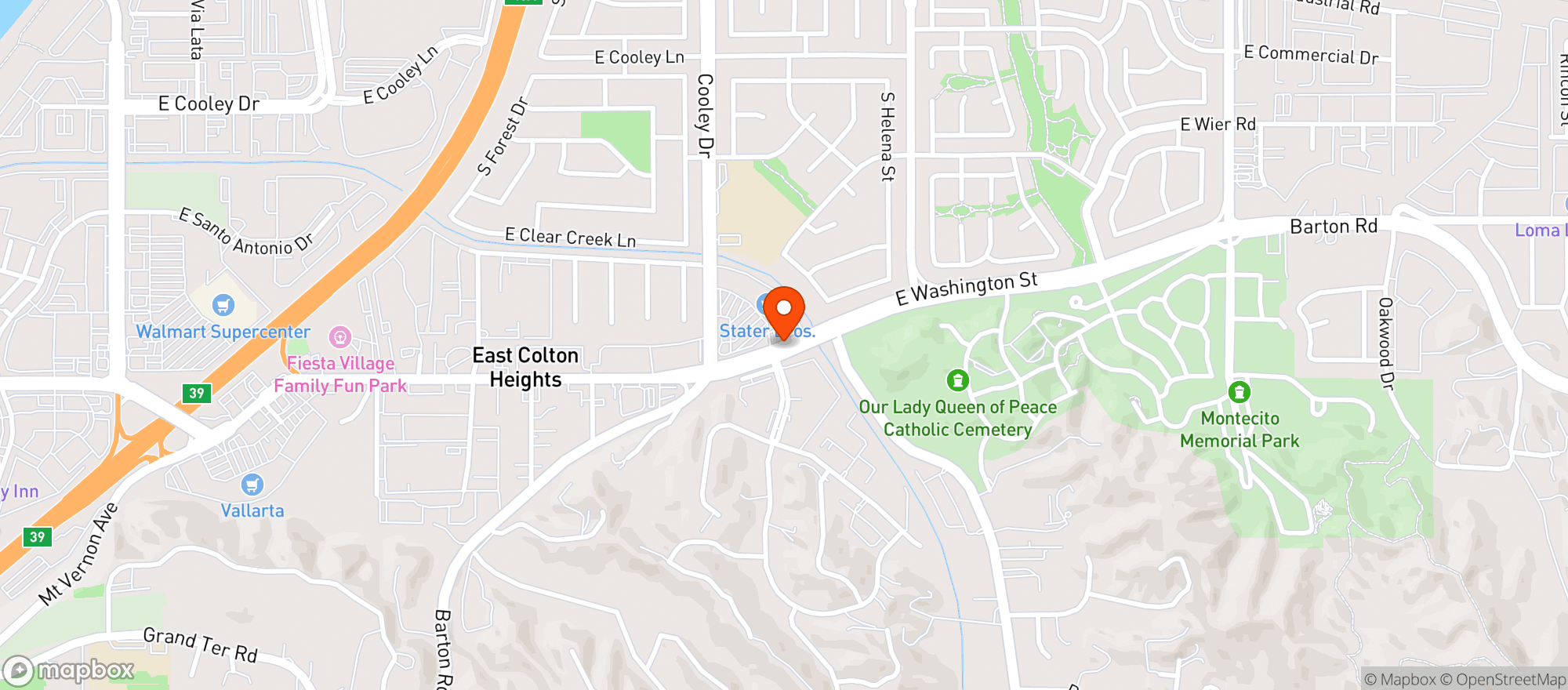 Map showing Stater Bros