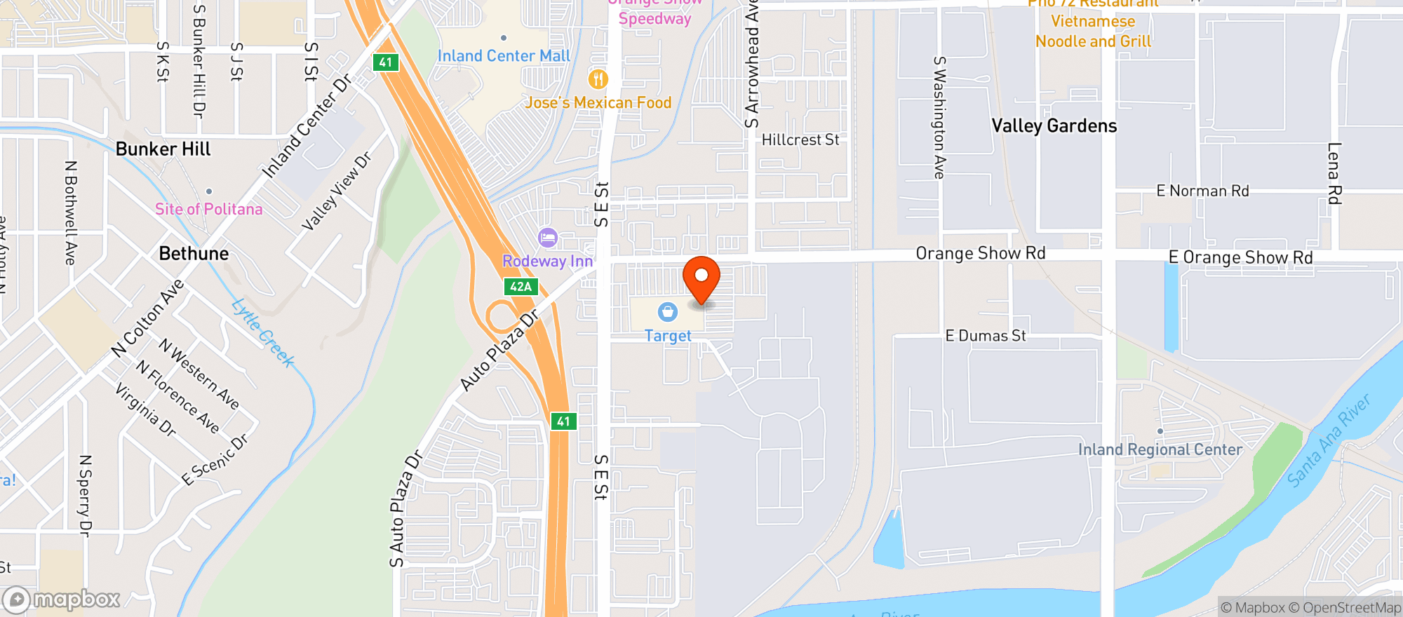Map showing Target Store