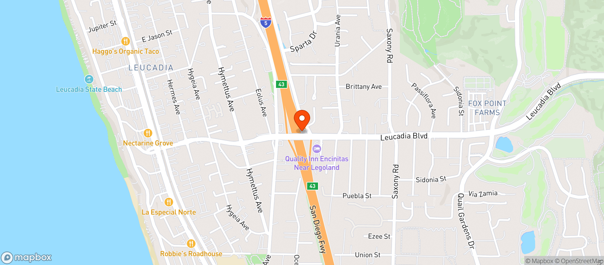 Map showing Landmark Plant Co. - Leucadia