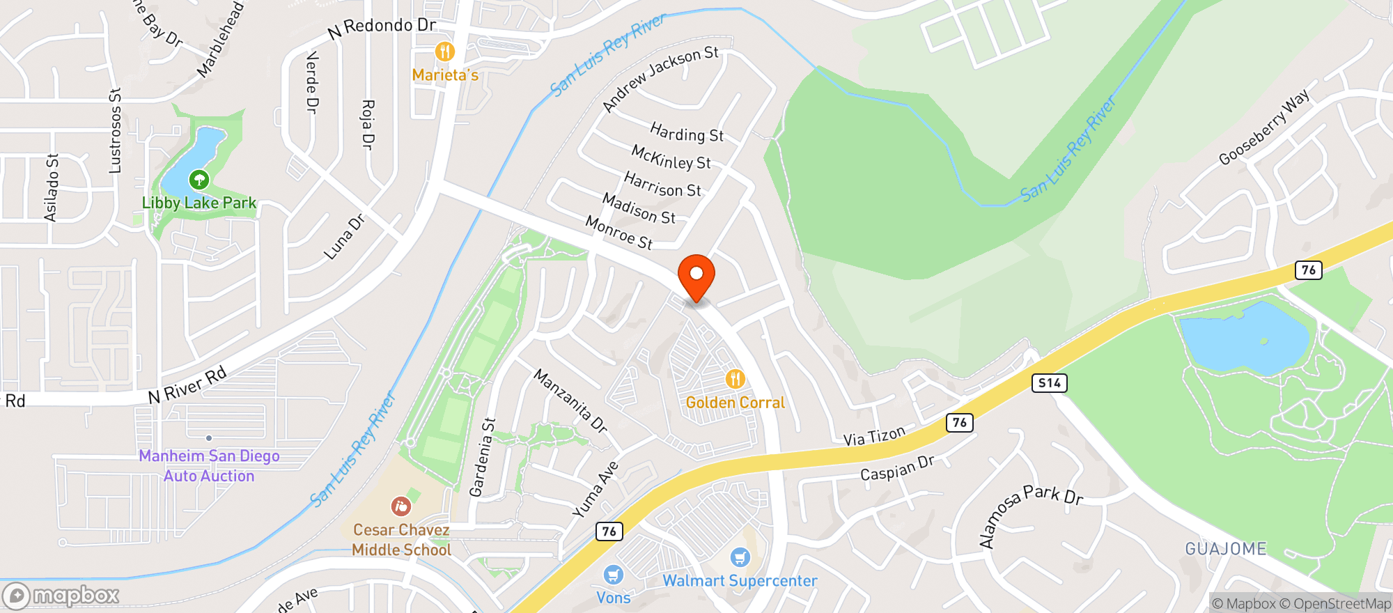 Map showing Target Store