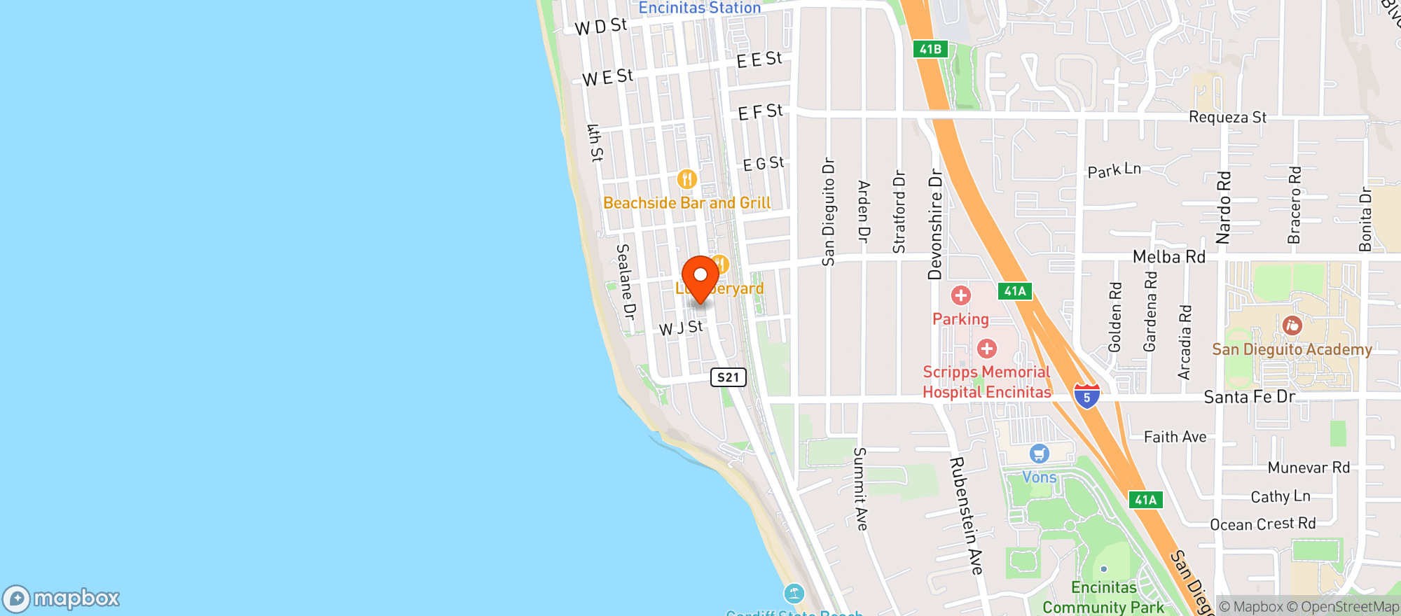 Map showing Siesta Life Encinitas