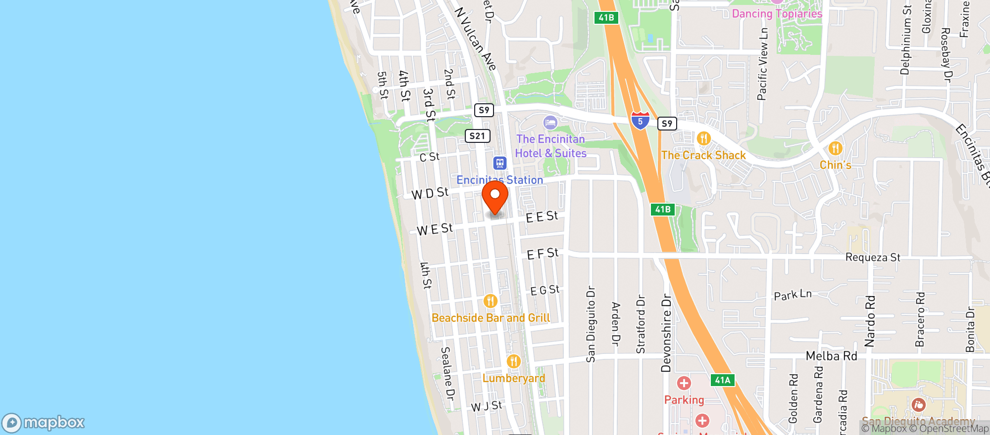Map showing The Cake House - Encinitas