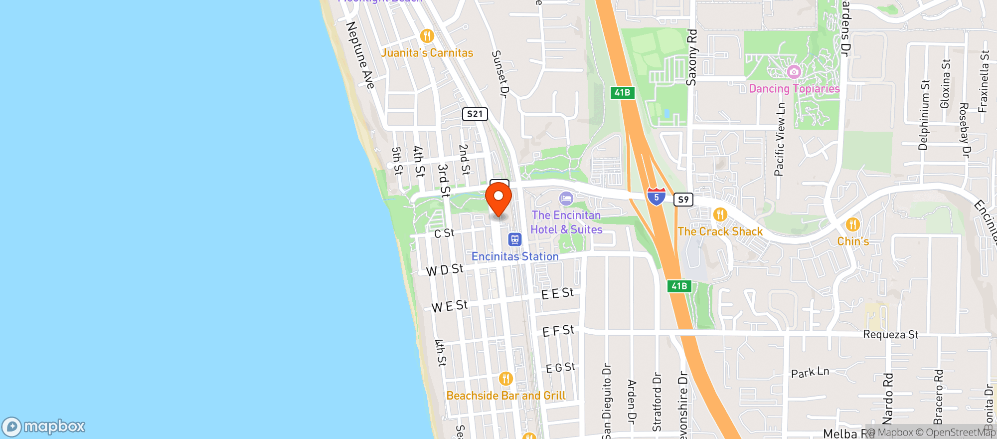 Map showing Moonlight Wine and Spirits