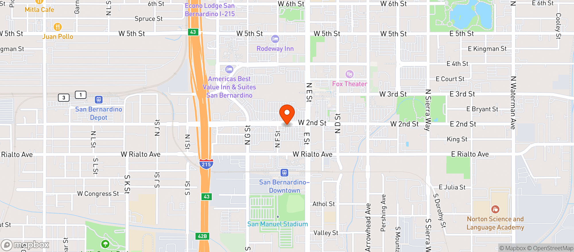Map showing Food 4 Less