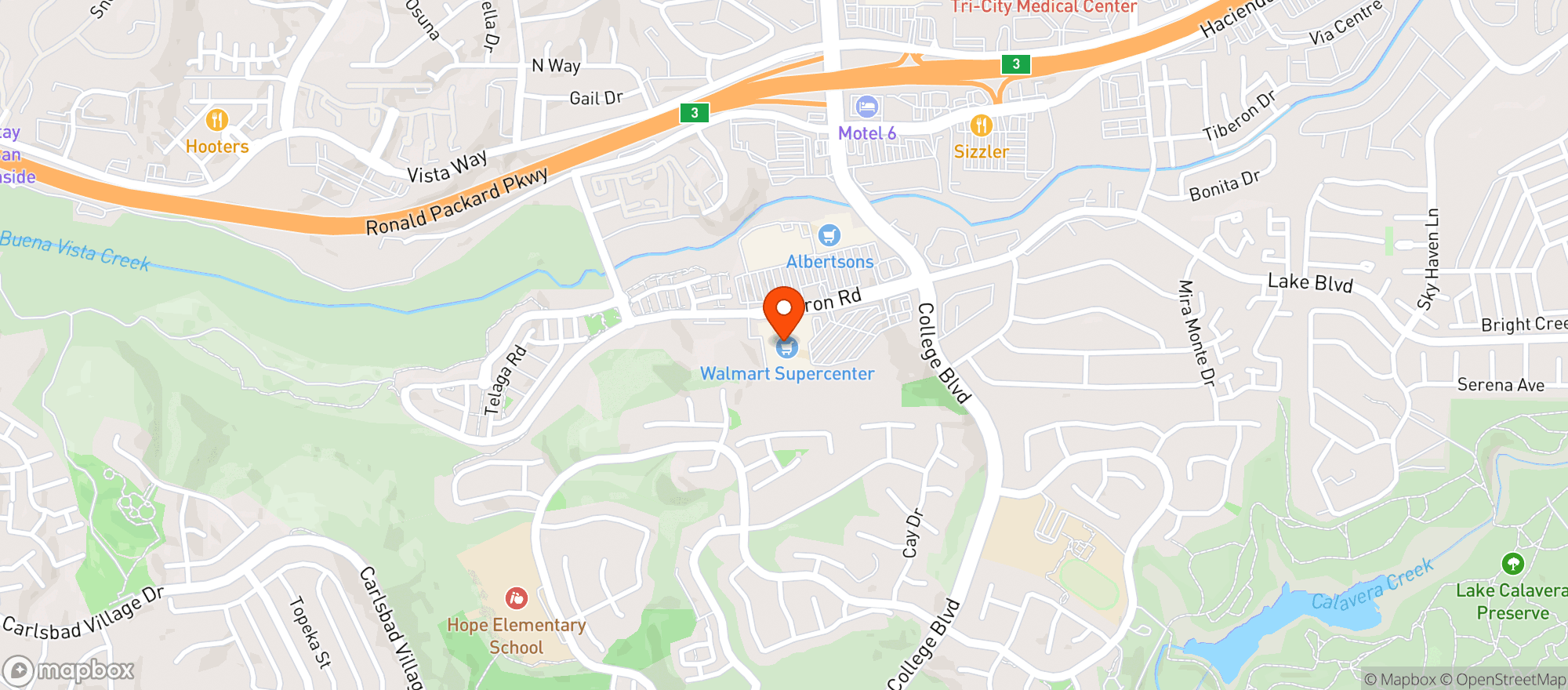 Map showing Walmart Supercenter