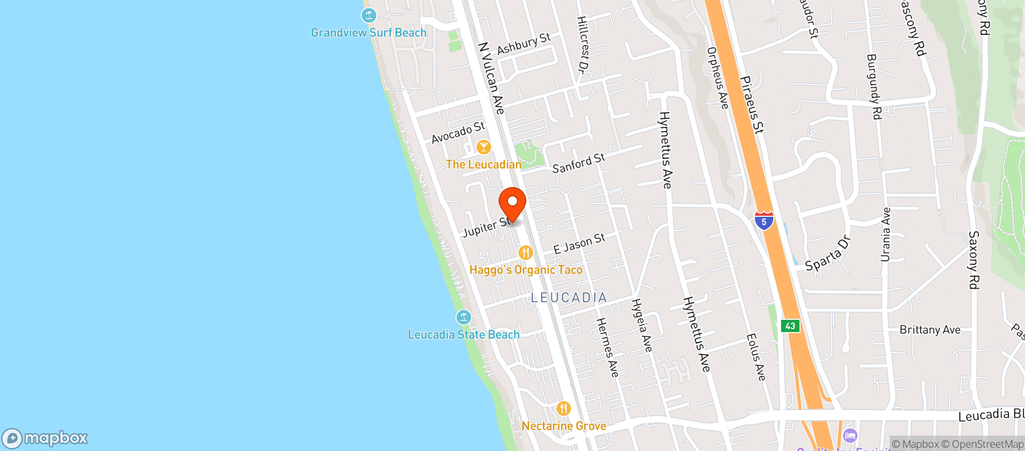 Map showing Just Peachy Leucadia LLC