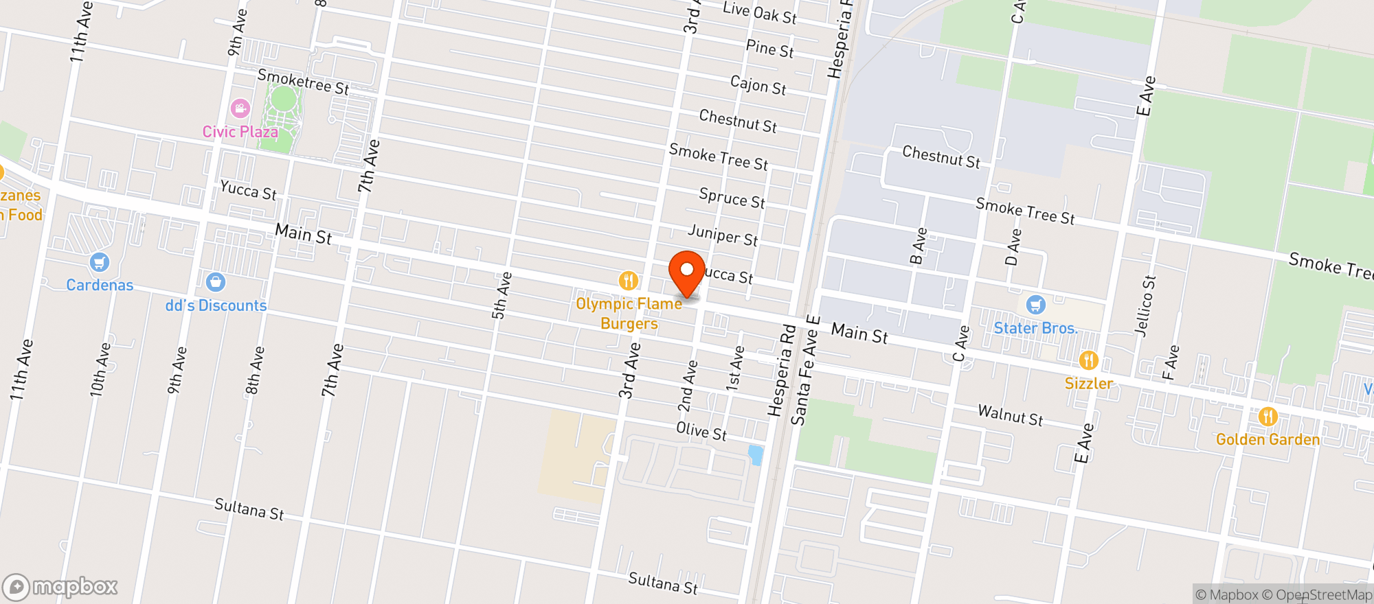 Map showing Main Street Liquor & Gas