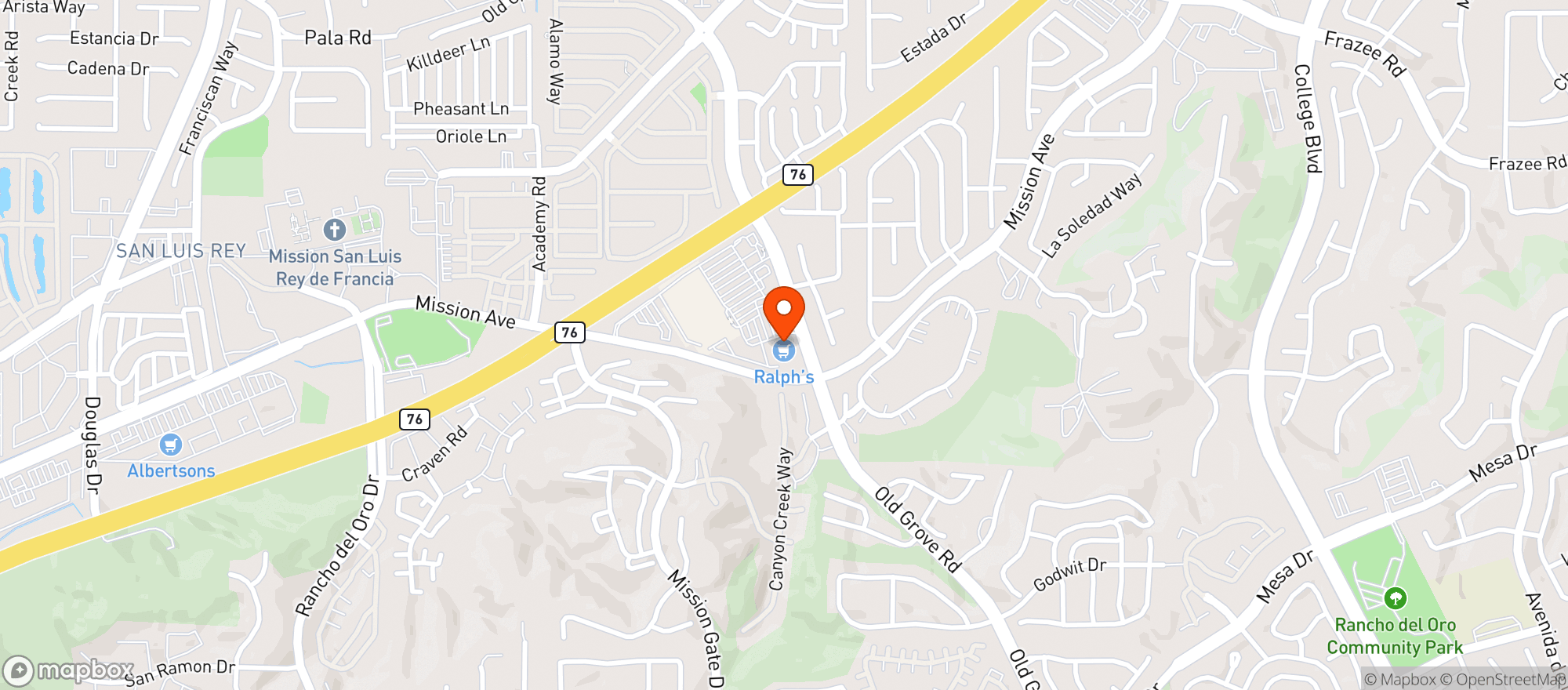 Map showing Ralphs (703) - 00054 - Old Grove Marketplace