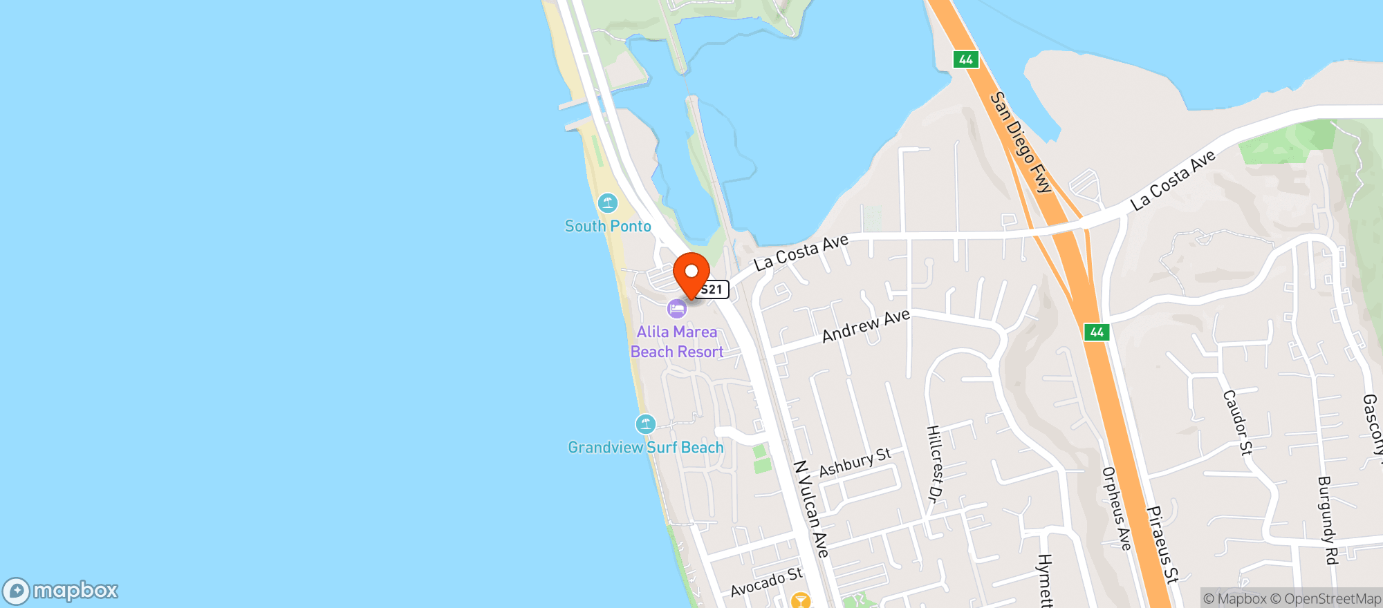 Map showing Alila Marea