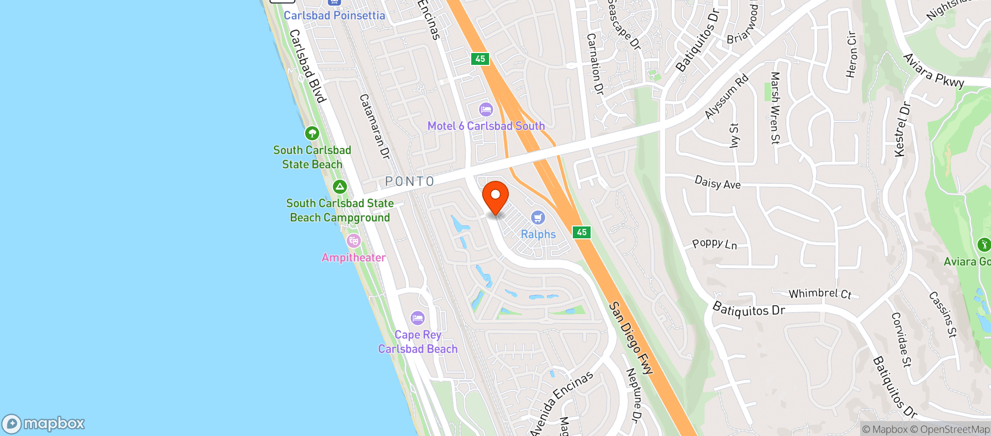 Map showing Poinsettia Chevron