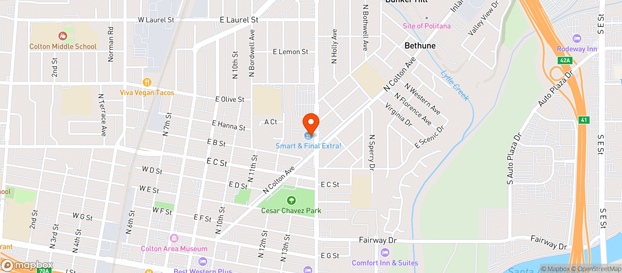 Map showing Smart & Final Extra