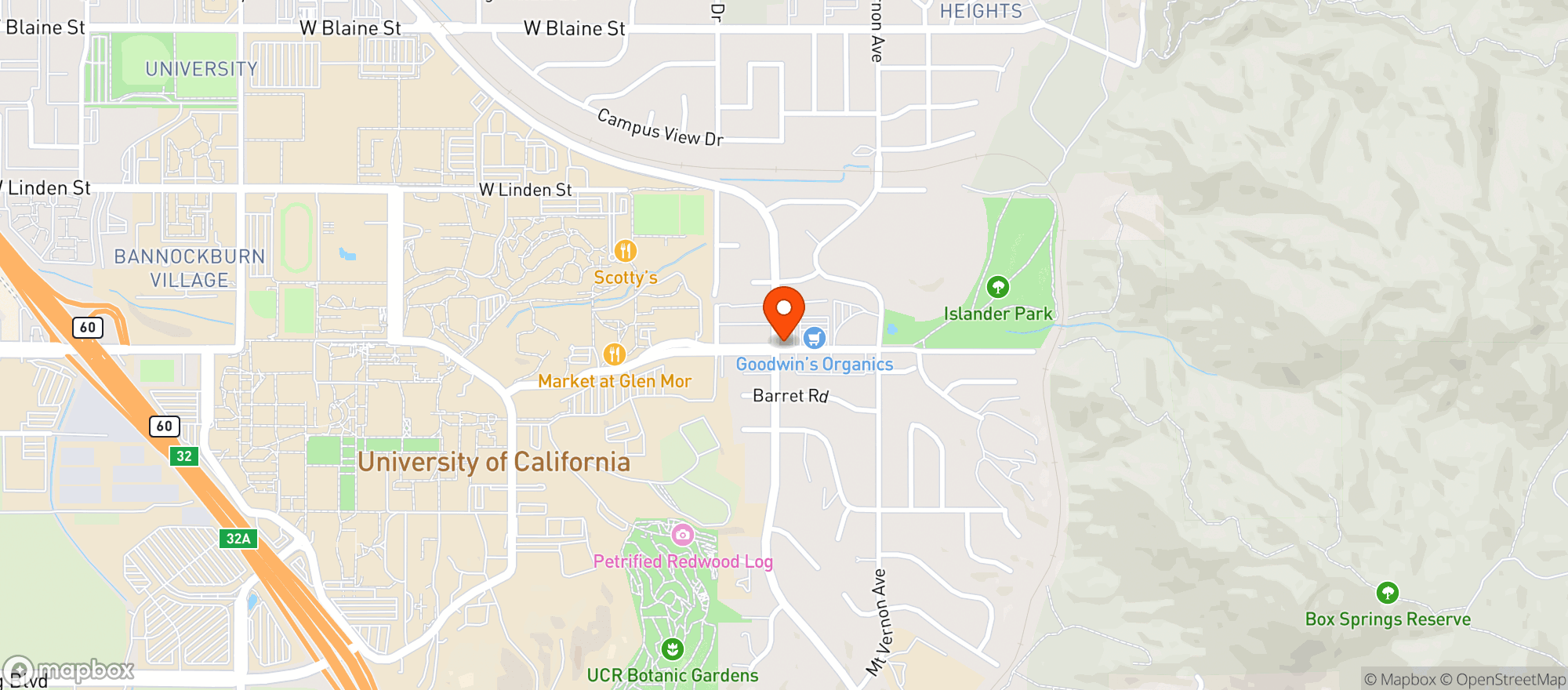 Map showing Goodwins - Riverside