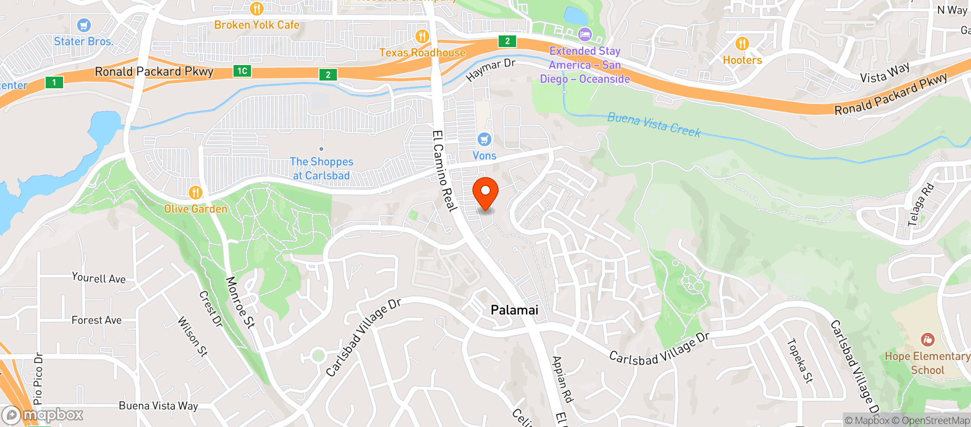 Map showing That Pizza Place