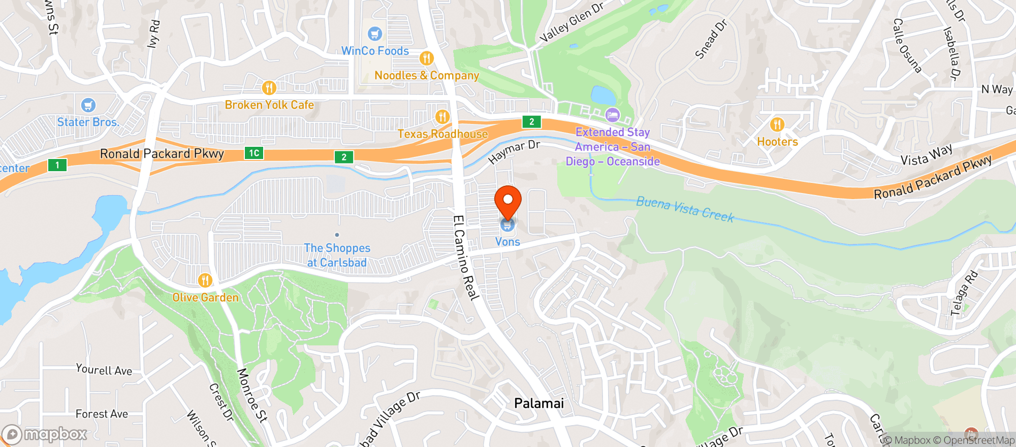 Map showing Vons