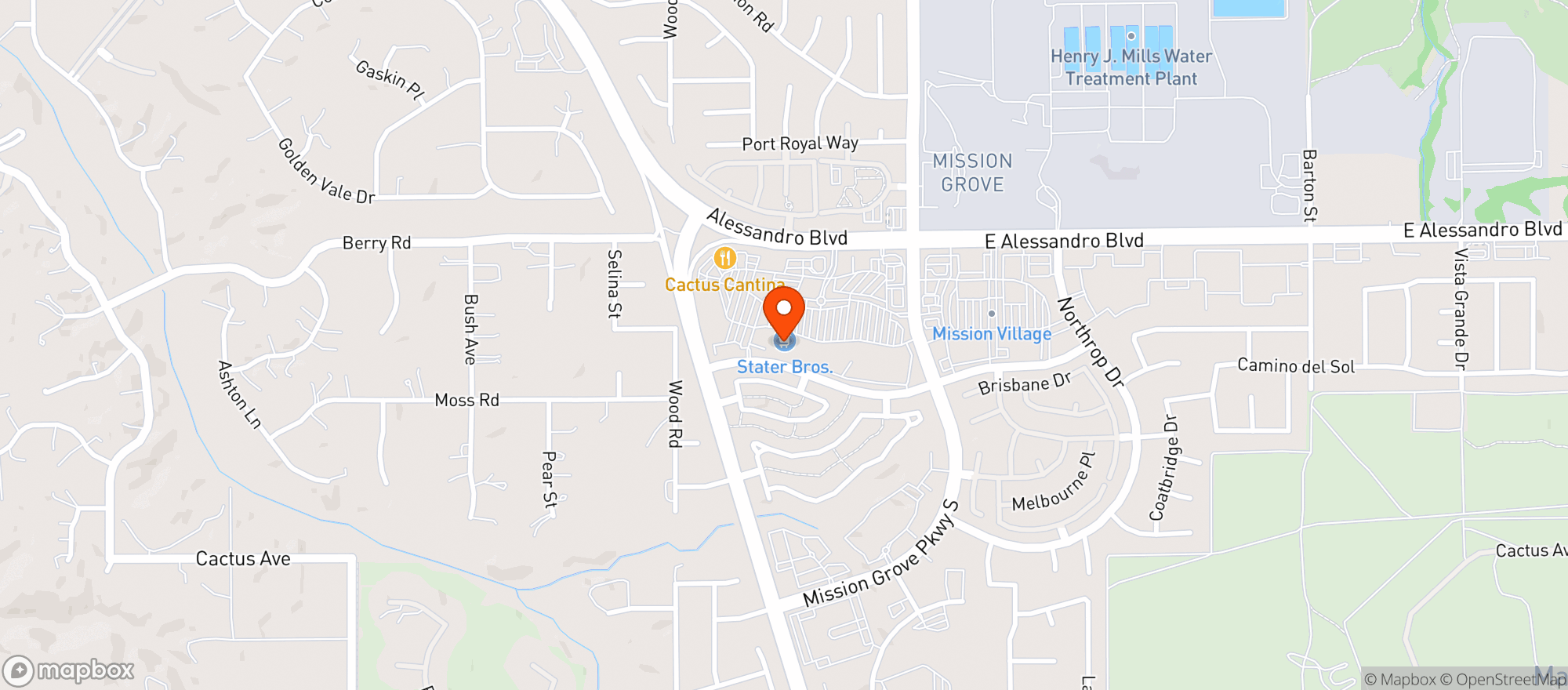 Map showing Stater Bros