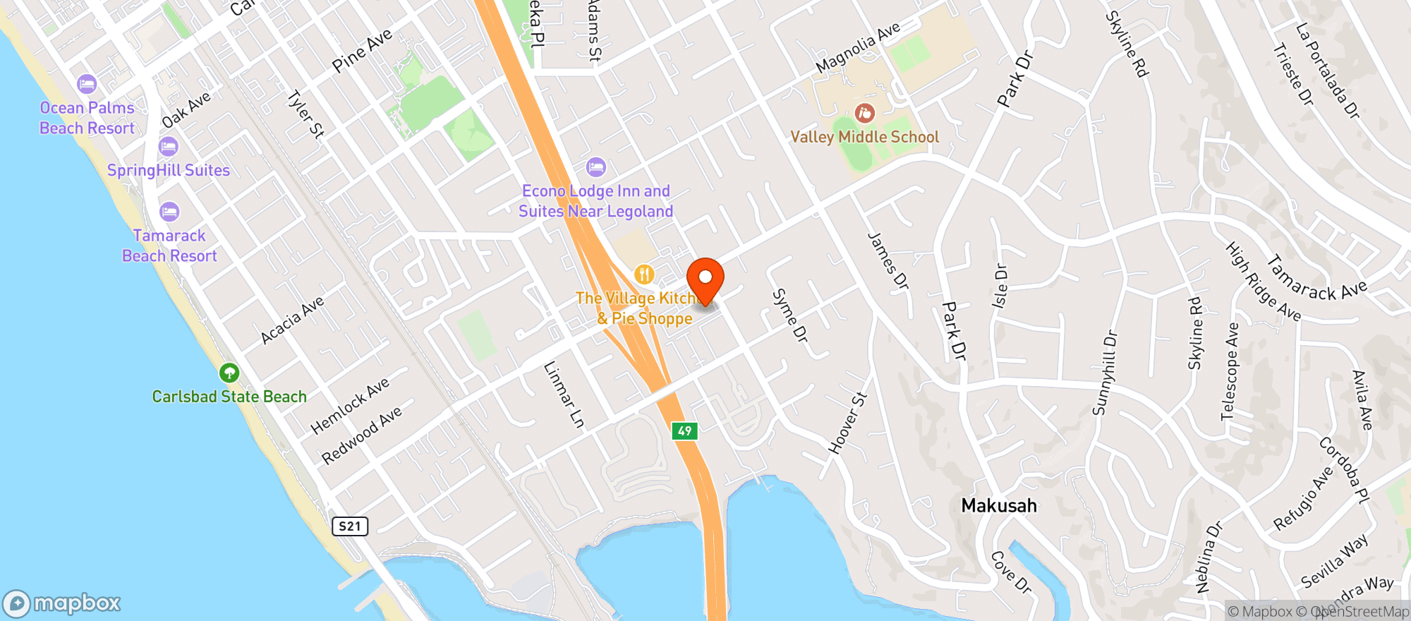 Map showing Vons