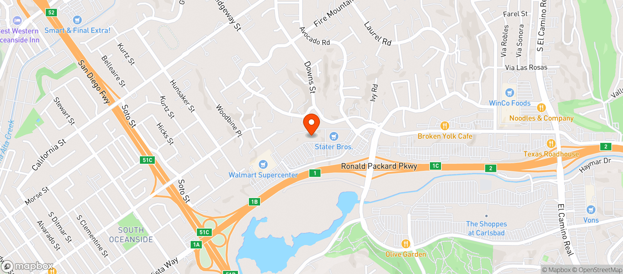 Map showing World Market Oceanside