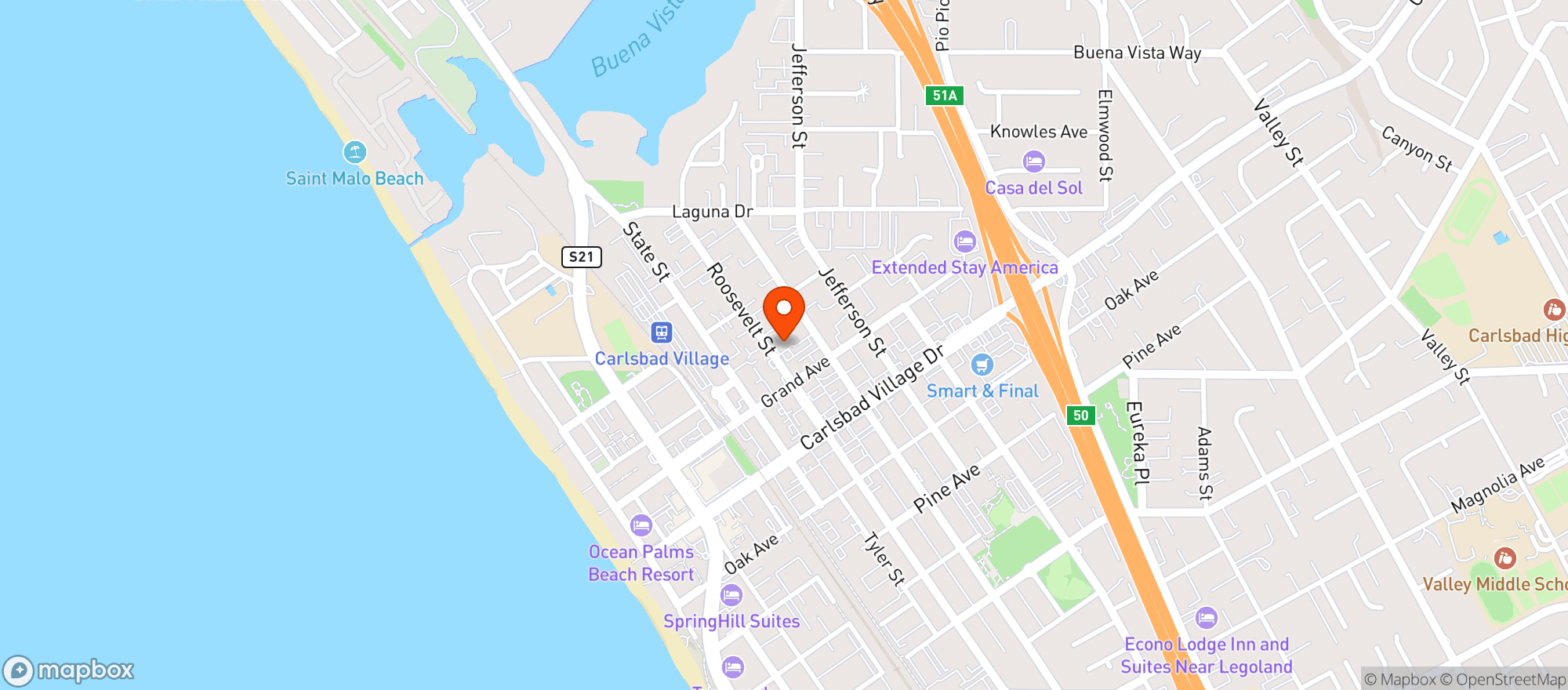 Map showing Pronto’s