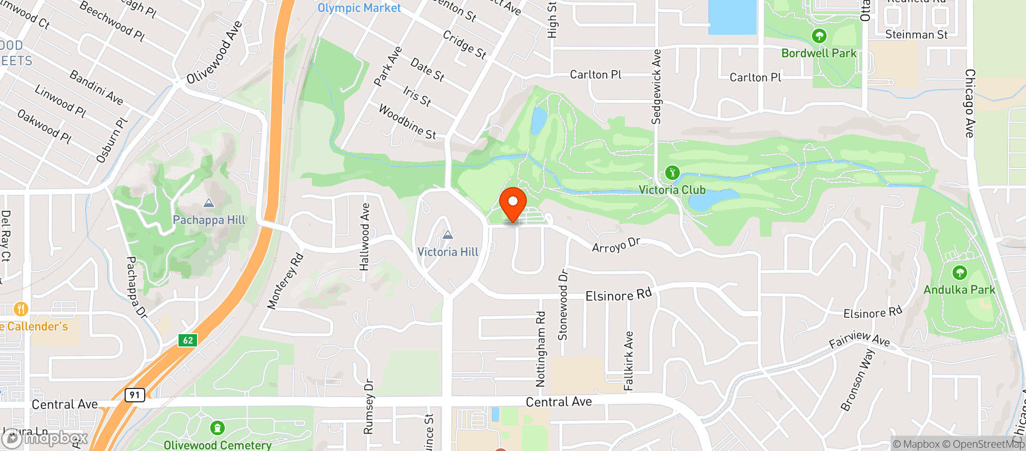 Map showing Victoria Club