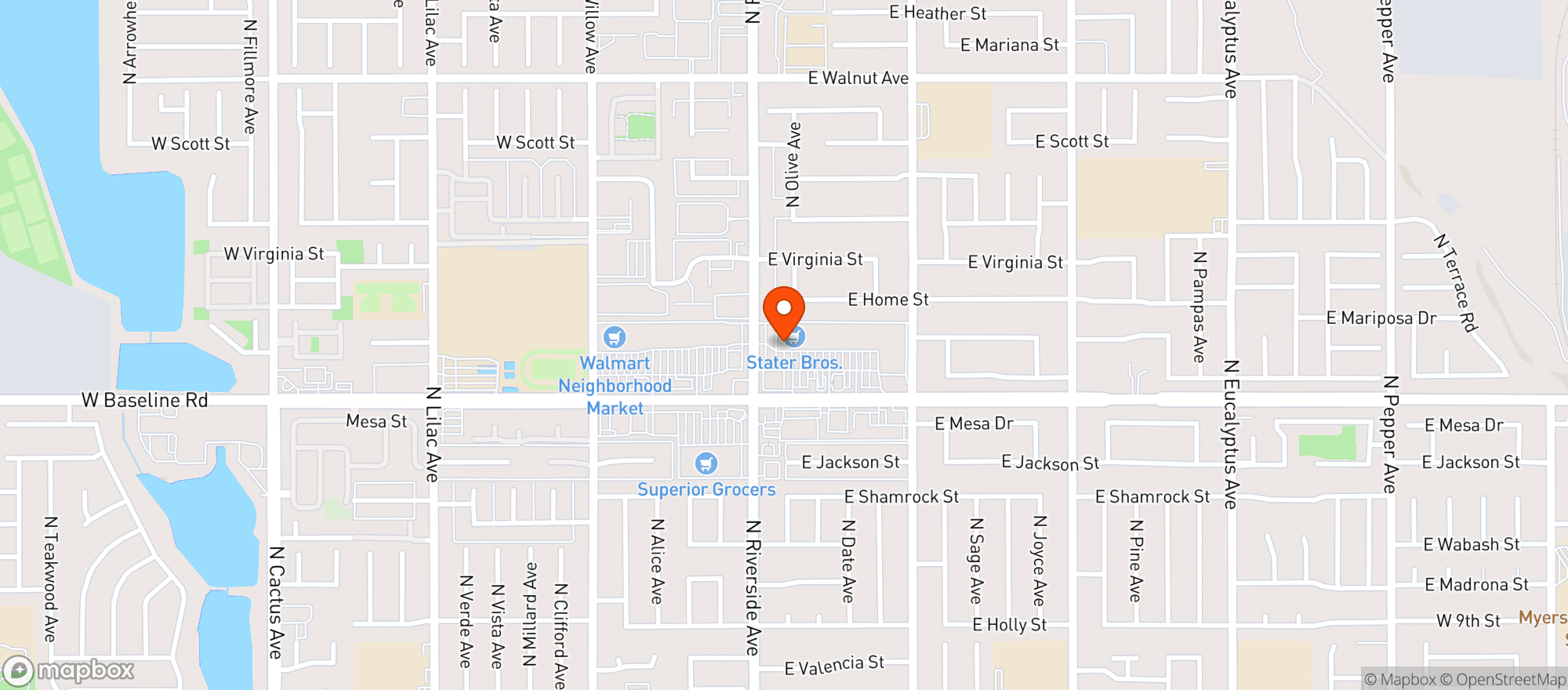 Map showing Stater Bros Markets #43