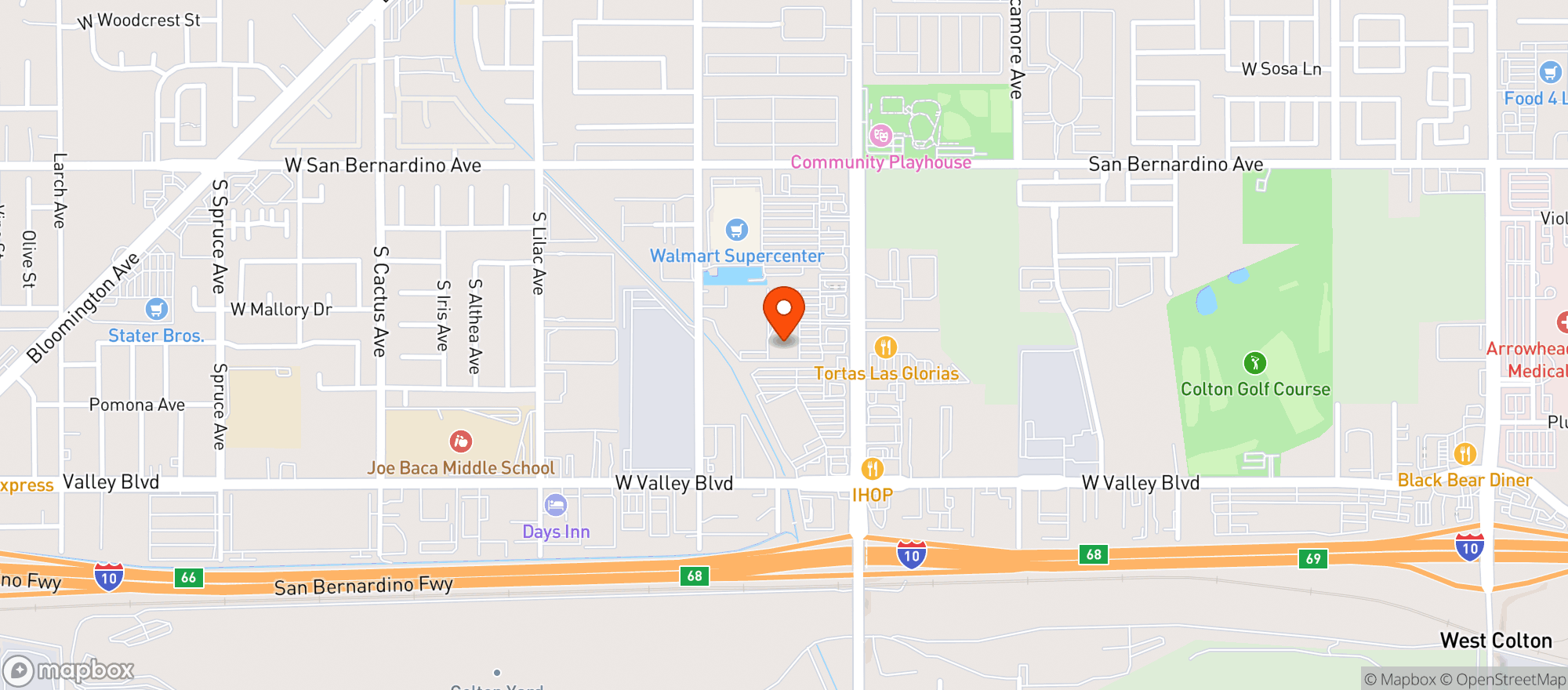 Map showing Sprouts Farmers Market - Rialto (450)