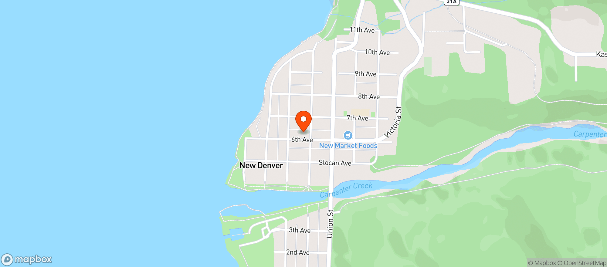 Map showing Rutabaga's Whole Foods