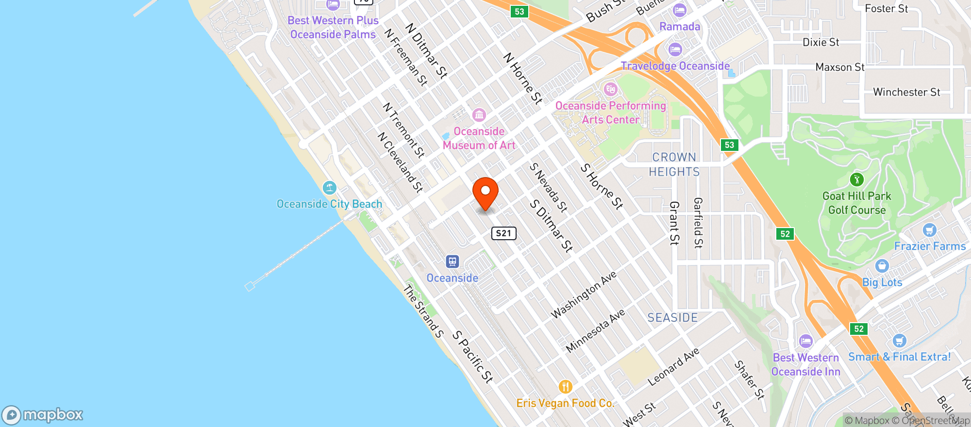 Map showing Allmine Pizza