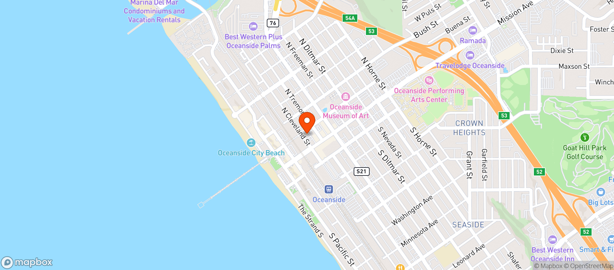 Map showing Bubbles By The Beach Market & Liquor