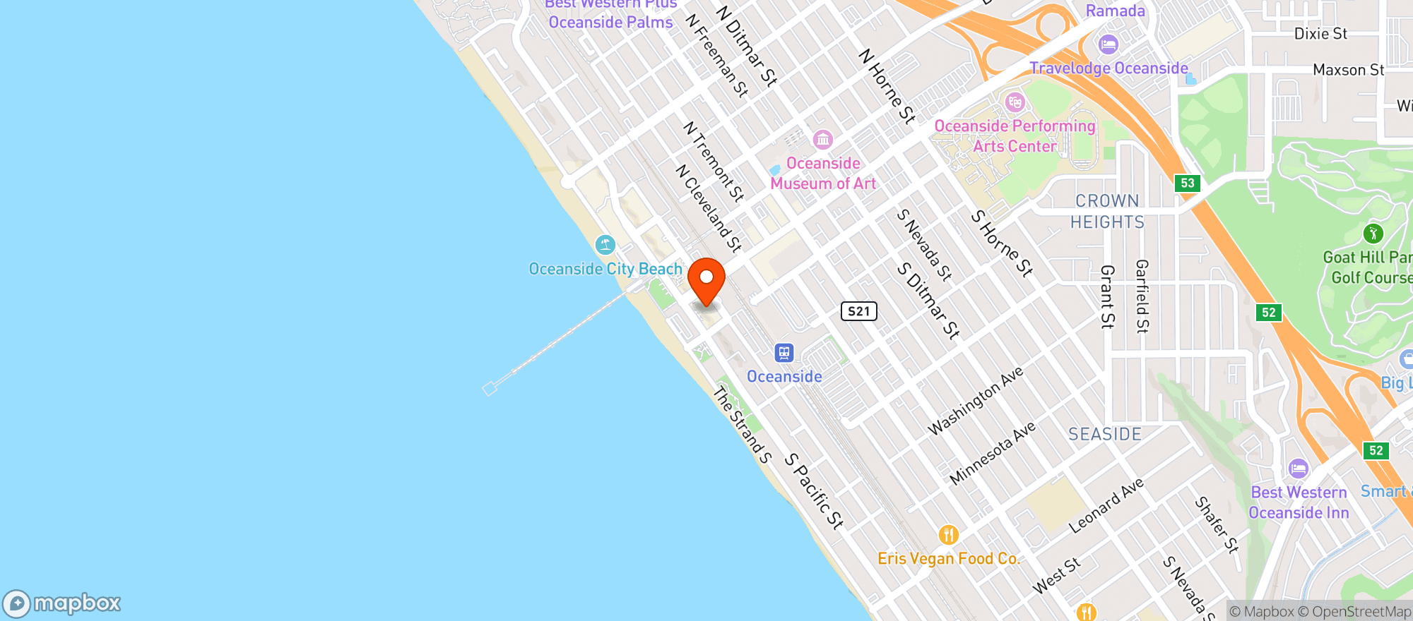Map showing The Seabird Resort