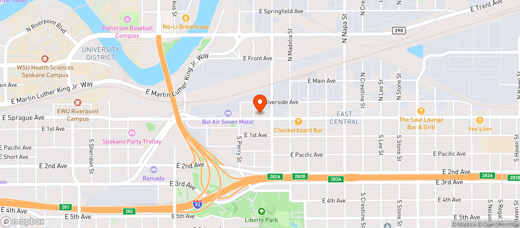 Map showing Patera Lounge