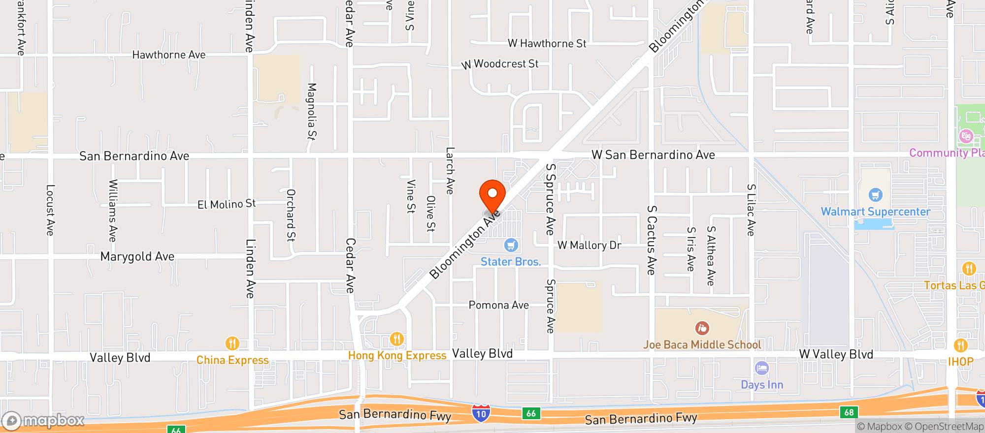 Map showing Stater Bros