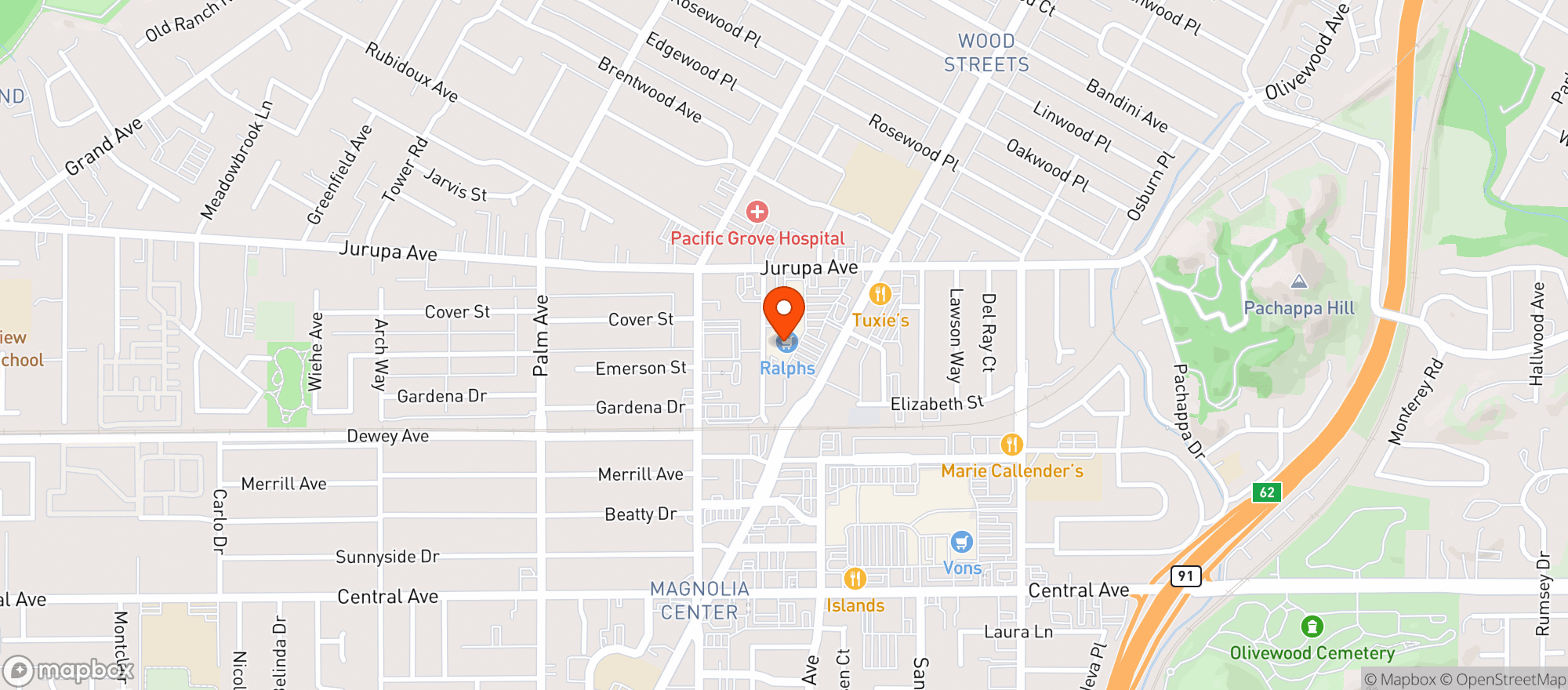 Map showing RALPHS