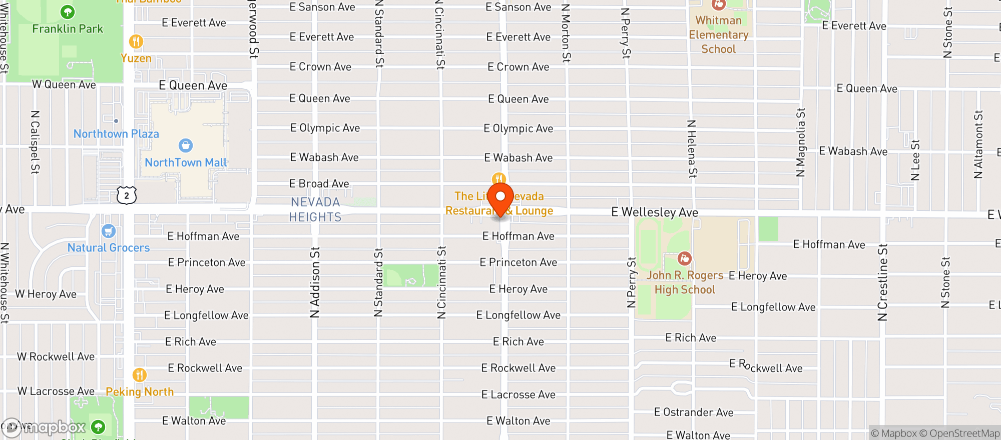 Map showing J K GAS & GROCERY