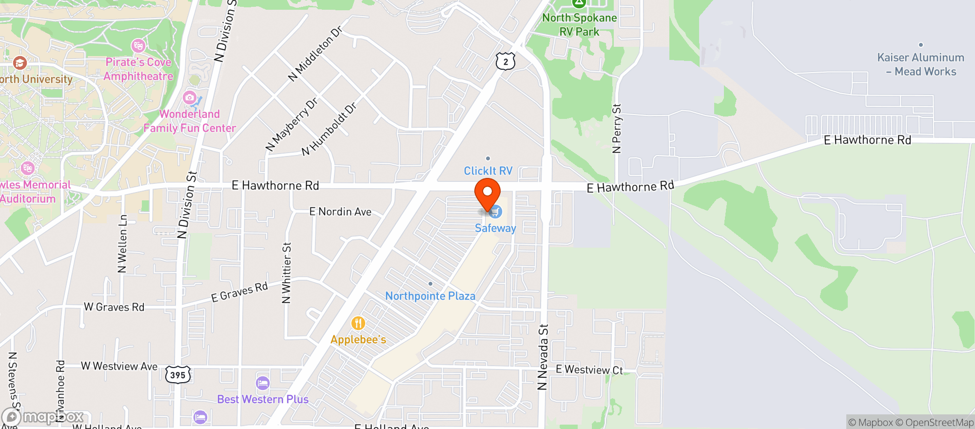Map showing Safeway Store