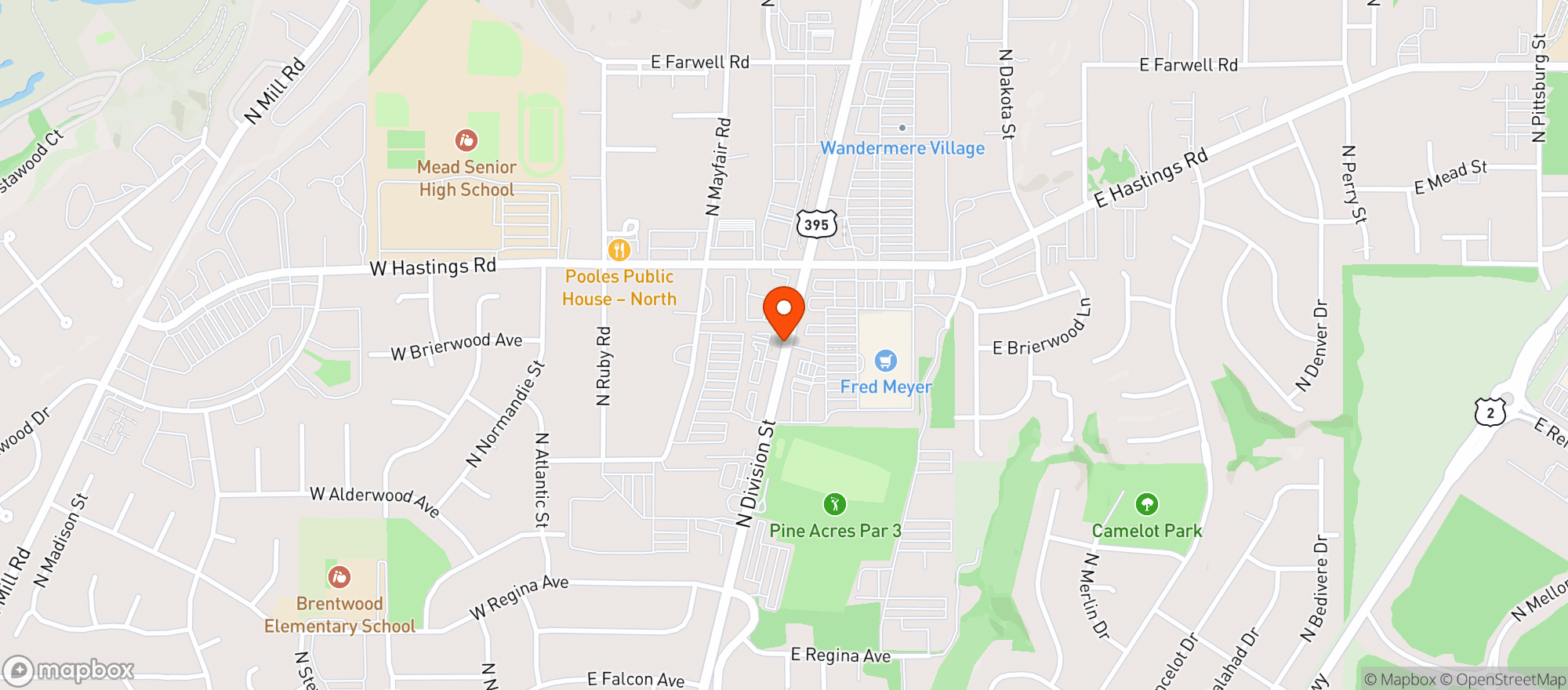 Map showing Fred Meyer