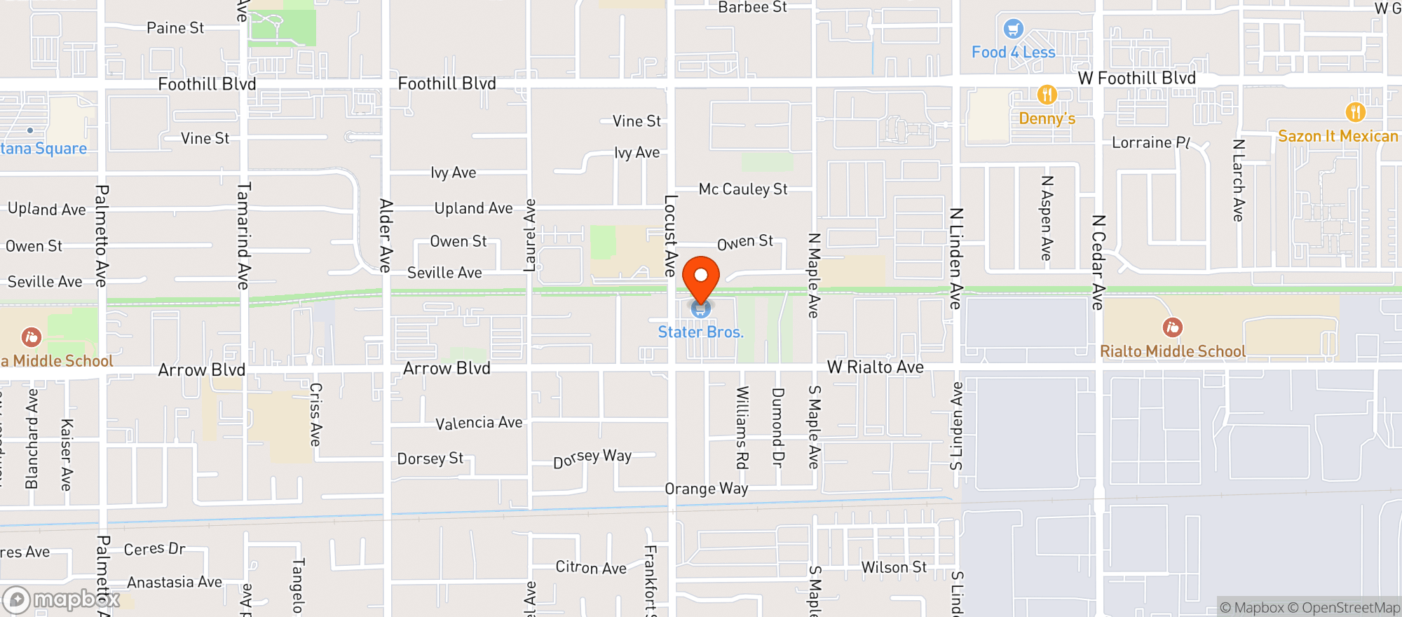 Map showing Stater Bros Markets #95