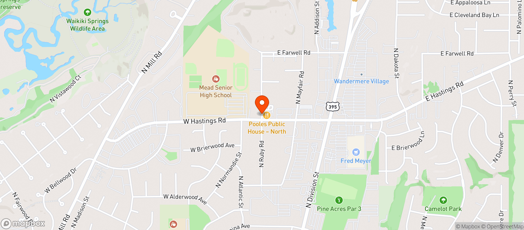 Map showing Pooles Public House