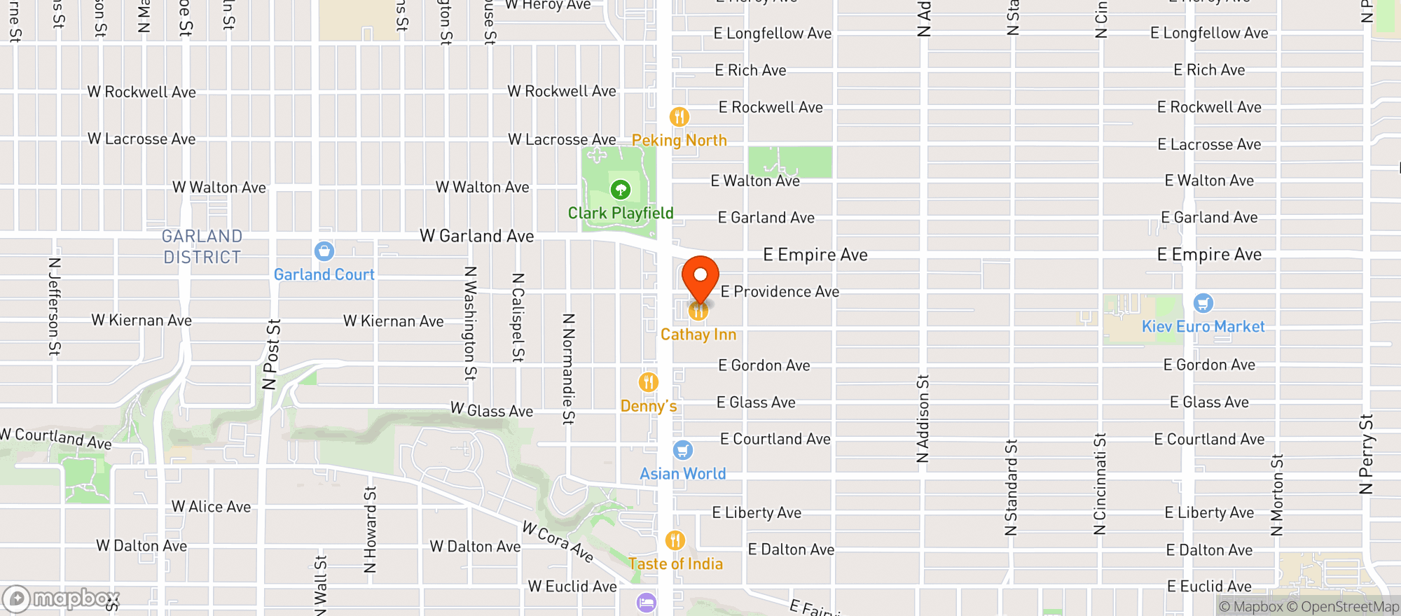 Map showing Cathay Inn