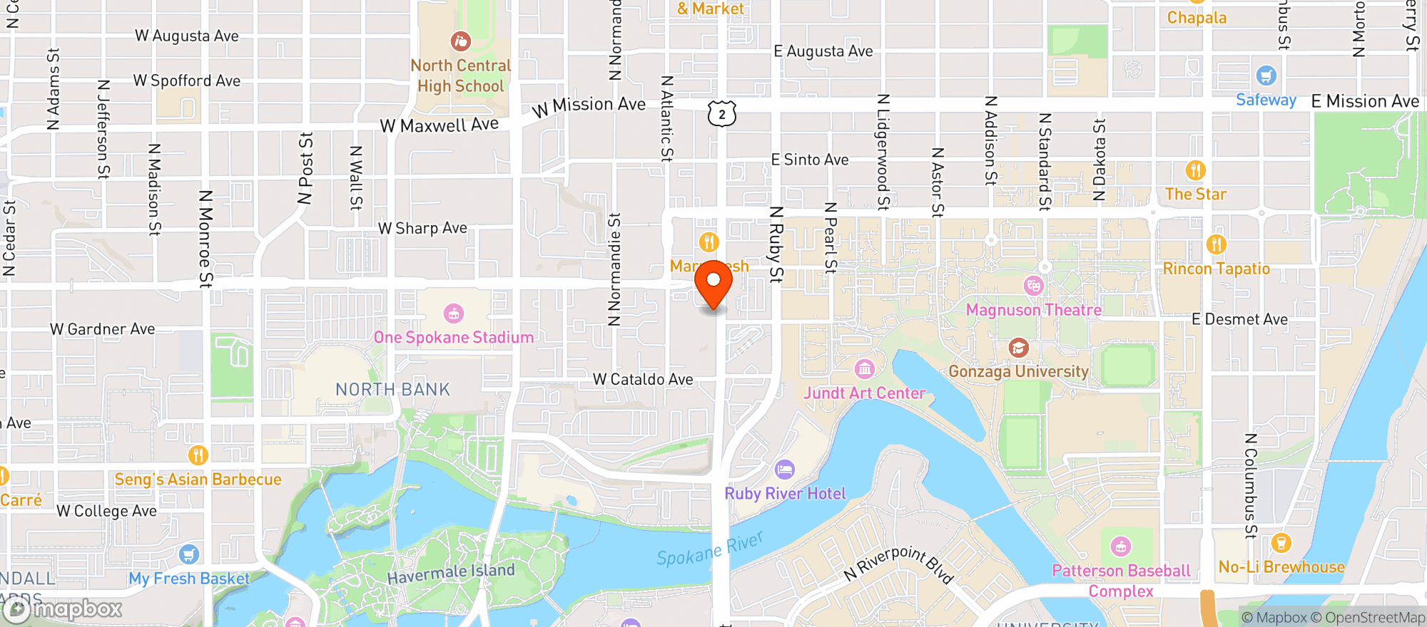 Map showing Bulldog Liquor & Wine