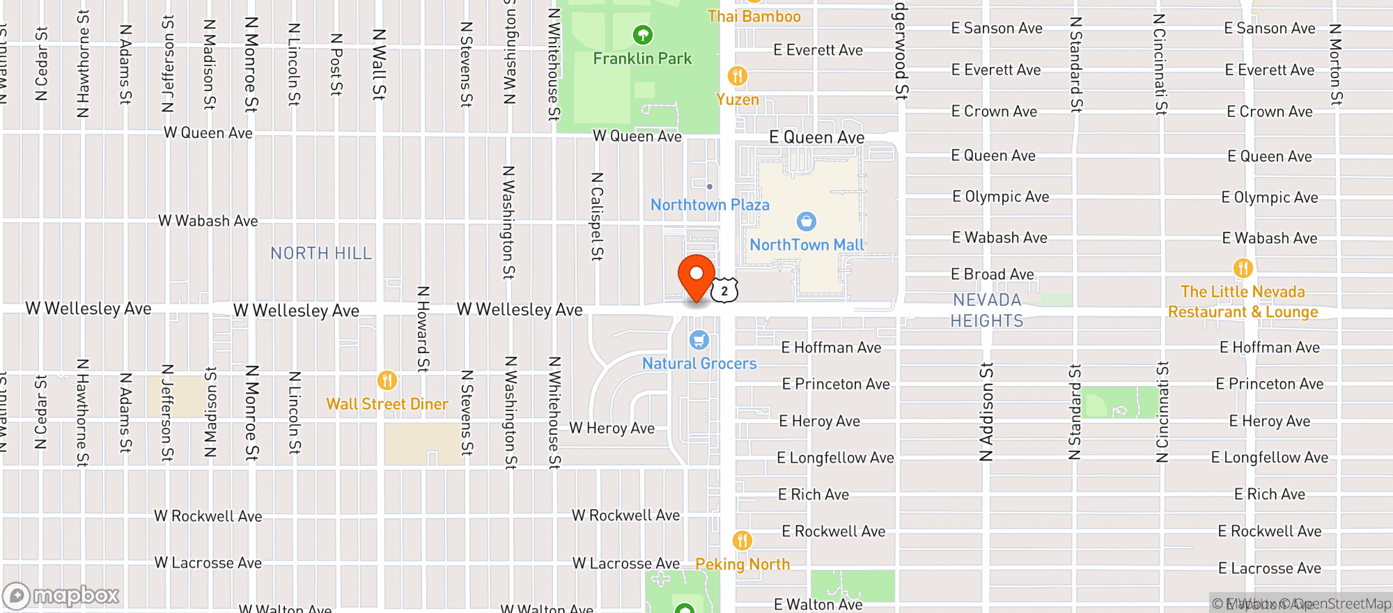 Map showing Natural Grocers by Vitamin Cottage - Natural Grocers by VC_Spokane - North Division (SP) - 00100008350
