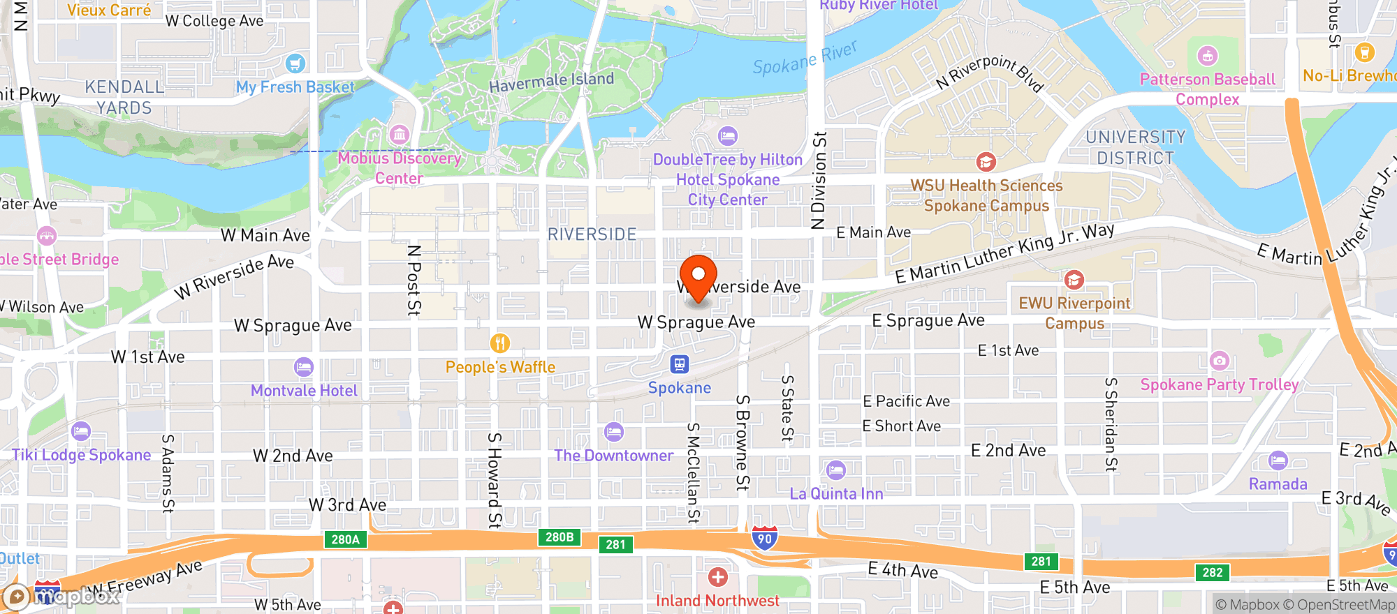 Map showing Nyne Restaurant Bar