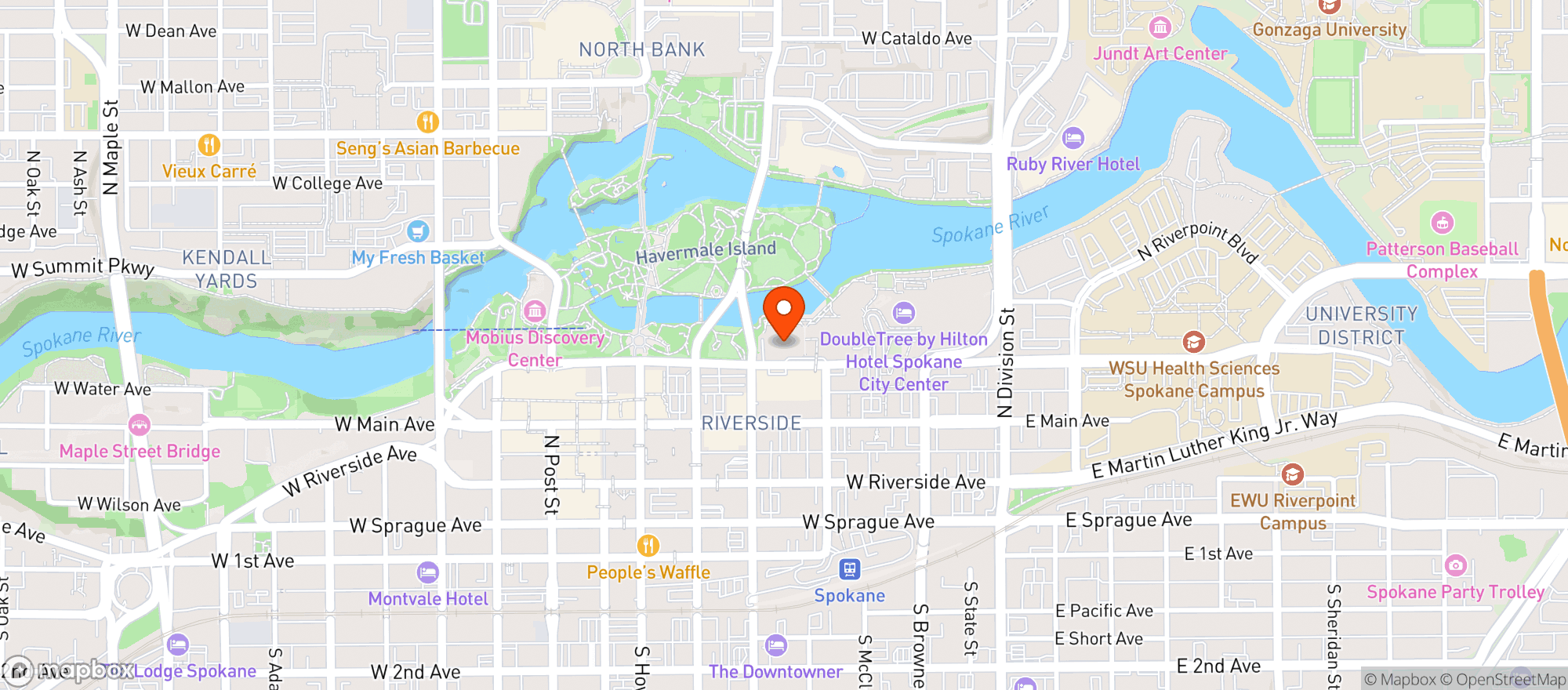 Map showing Levy At Spokane Convention Center