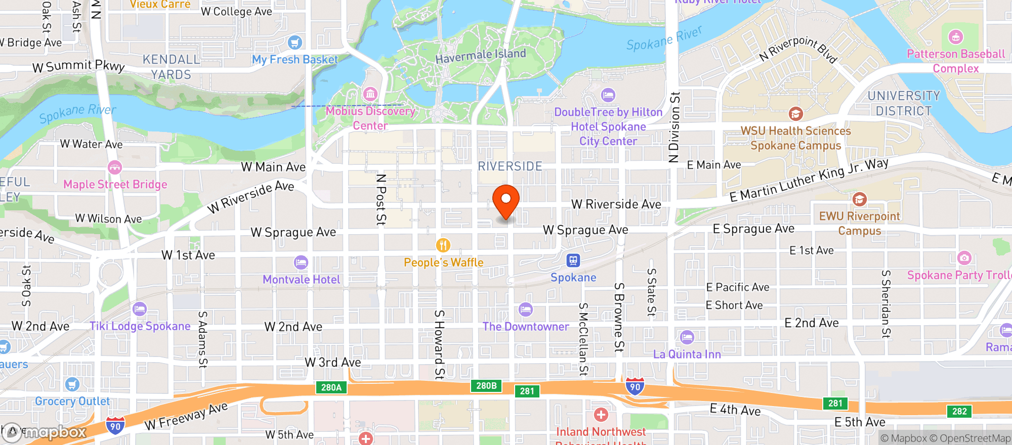 Map showing Monterey Cafe & Pub