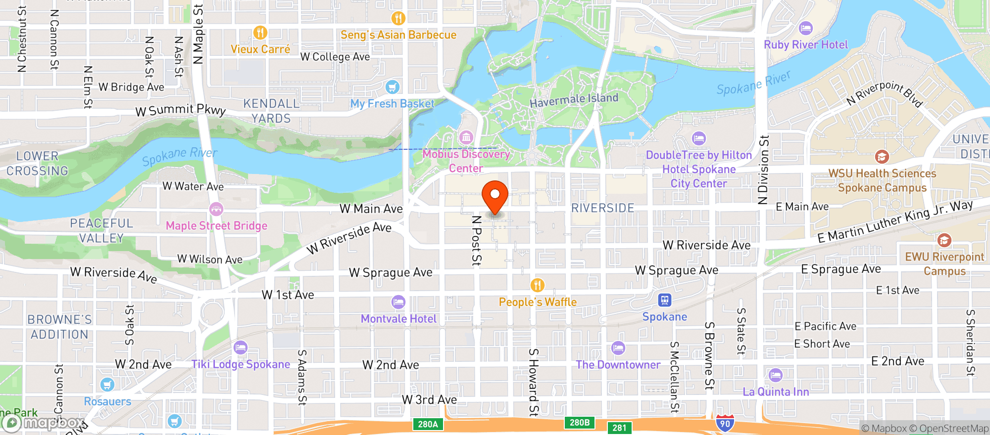 Map showing Melting Pot Restaurant