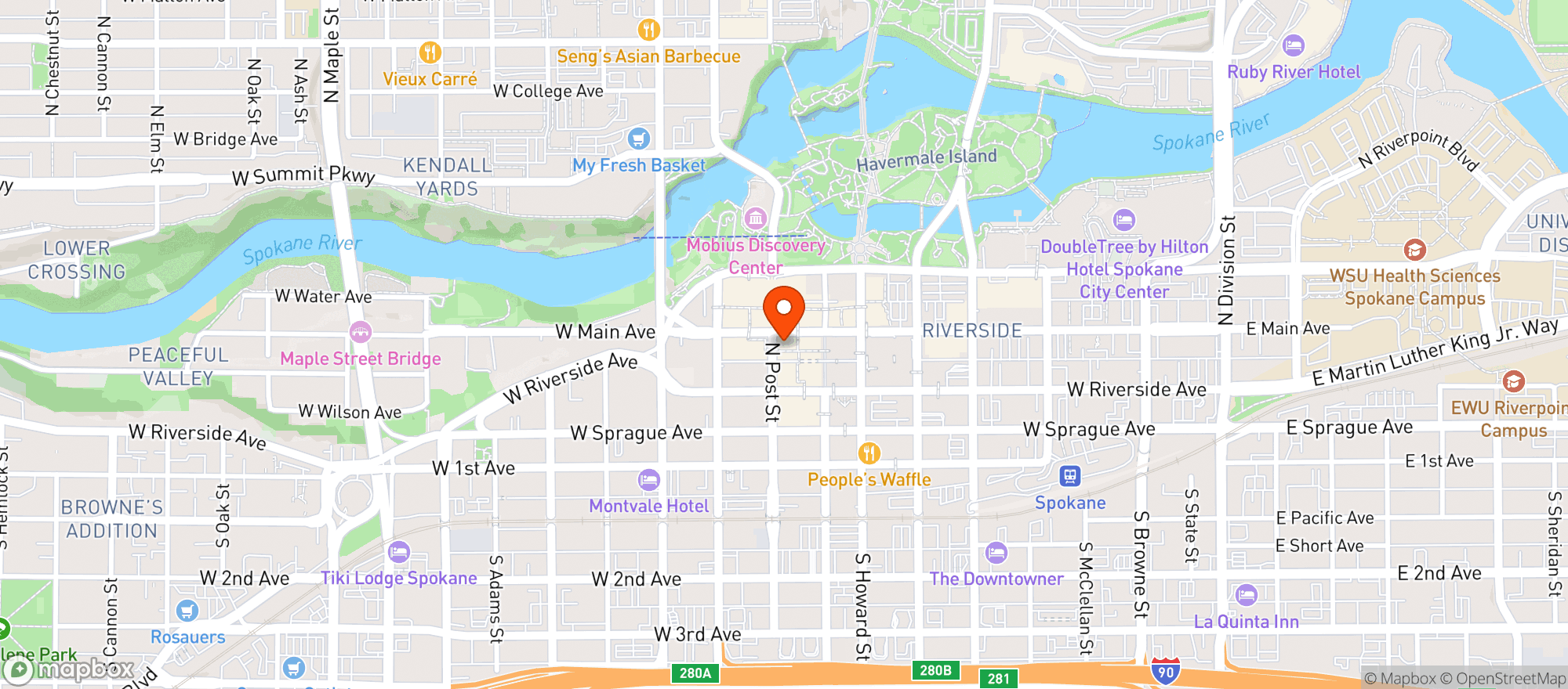Map showing Red Robin Gourmet Burgers & Brew