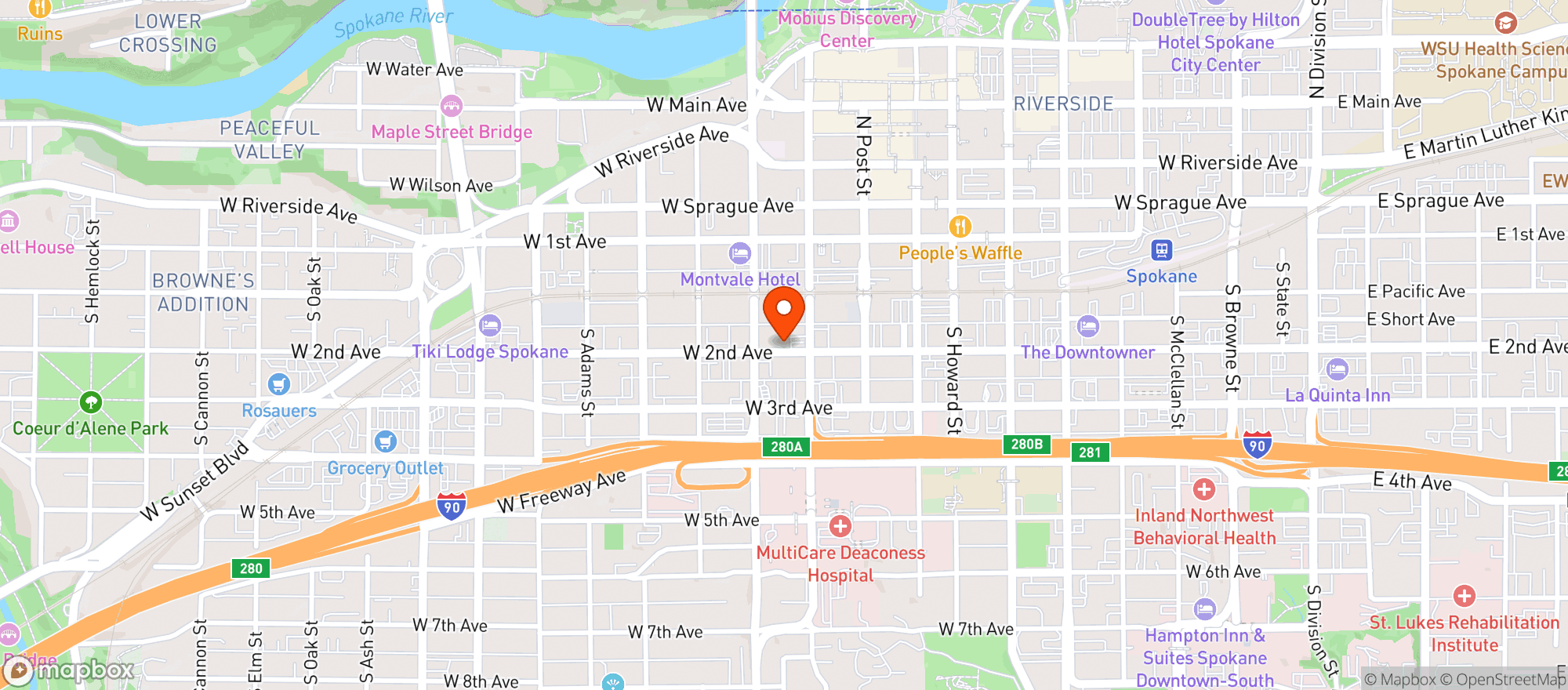 Map showing Wild Sage American Bistro